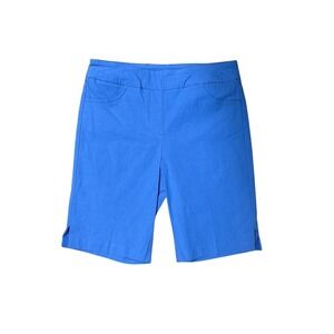 Tribal Flatten It Blue Bermuda Shorts Tummy Control Stretch Pull On Size 8 NWT